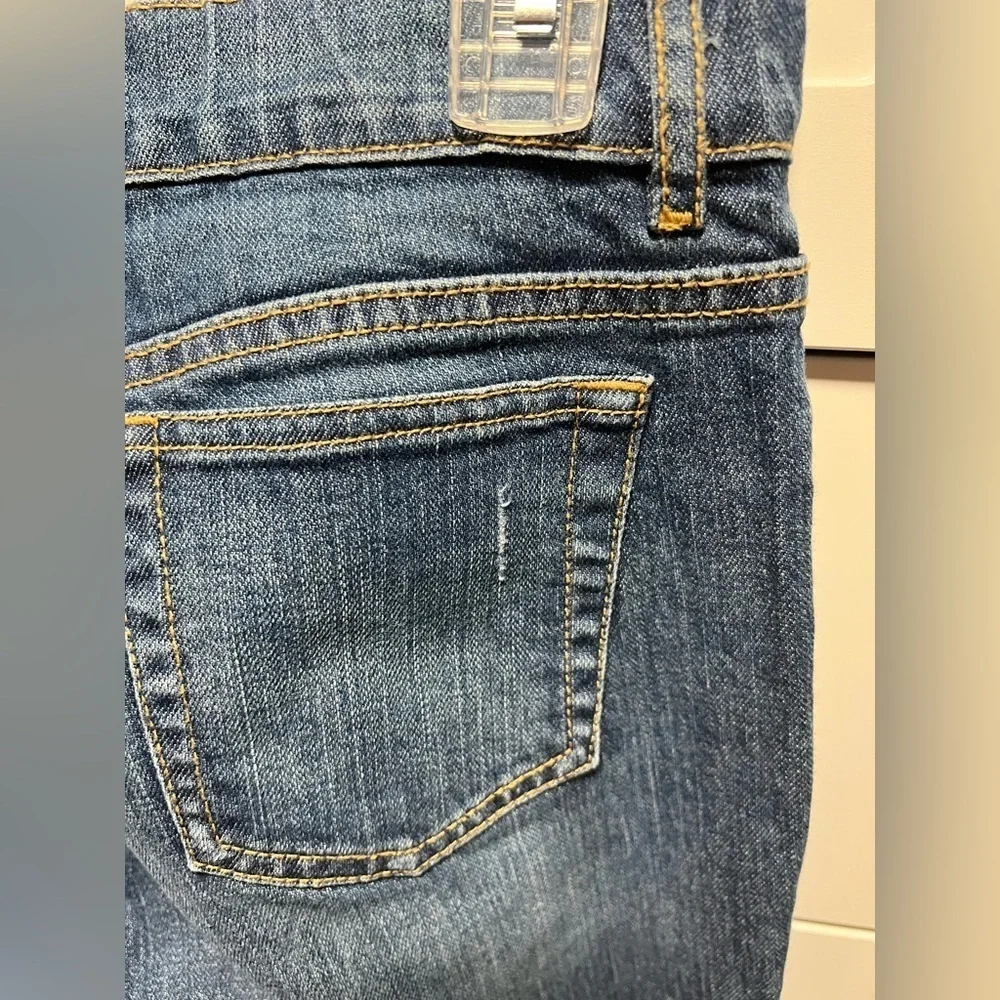Gap Flare Blue Denim Jeans with Pink Embroidery